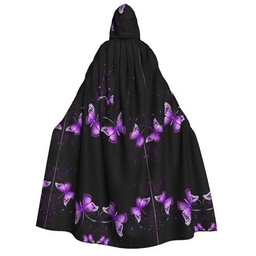 KFRXXZQB Halloween-Umhang mit Schmetterling-Aufdruck für Erwachsene, Volldruck, Gothic-Umhang für Festivals, Larp-Events und Themenpartys, mit maschinenwaschbarem Stoff von KFRXXZQB