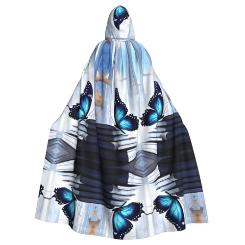 KFRXXZQB Halloween-Umhang mit Schmetterlings-Aufdruck, verstellbarer Kapuzenumhang für Partys, Gothic-Events und Festivals, maschinenwaschbar KFRXXZQB Halloween-Umhang mit Schmetterlings-Aufdruck, verstellbarer Kapuzenumhang für Partys, Gothic-Events und Festivals, maschinenwaschbar von KFRXXZQB