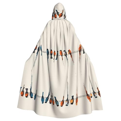 KFRXXZQB Halloween-Umhang mit buntem Vogel-Druck, verstellbarer Kapuzenumhang für Partys, Gothic-Events und Festivals, maschinenwaschbar KFRXXZQB Halloween-Umhang mit buntem Vogel-Druck, verstellbarer Kapuzenumhang für Partys, Gothic-Events und Festivals, maschinenwaschbar von KFRXXZQB
