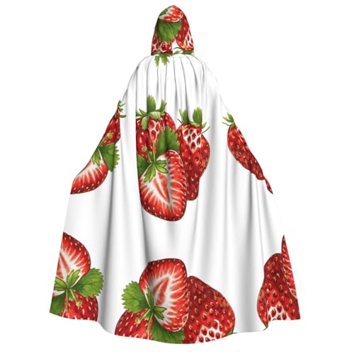 KFRXXZQB Halloween-Umhang mit frischer Erdbeere für Erwachsene, Volldruck, Gothic-Umhang für Festivals, Larp-Events und Themenpartys, mit maschinenwaschbarem Stoff KFRXXZQB Halloween-Umhang mit frischer Erdbeere für Erwachsene, Volldruck, Gothic-Umhang für Festivals, Larp-Events und Themenpartys, mit maschinenwaschbarem Stoff von KFRXXZQB