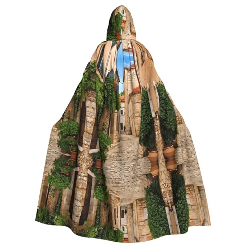 KFRXXZQB Halloween-Umhang mit italienischem toskanischem Druck, verstellbarer Kapuzenumhang für Partys, Gothic-Events und Festivals, maschinenwaschbar von KFRXXZQB