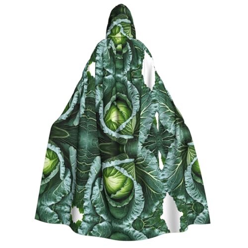 KFRXXZQB Helles Kohl-Aufdruck, Halloween-Umhang für Erwachsene, mit Kapuze, vollständiger Druck, Gothic-Umhang für Festivals, Larp-Events und Motto-Partys, mit maschinenwaschbarem Stoff von KFRXXZQB