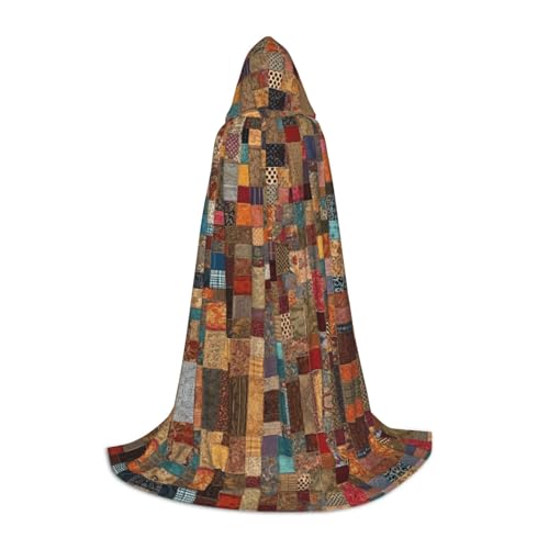 KFRXXZQB Kapuzenumhang im afrikanischen Stil mit Patchwork-Druck, verstellbarer bedruckter Umhang für Halloween, Veranstaltungen, Schultheater und Kostüme, Größe M von KFRXXZQB