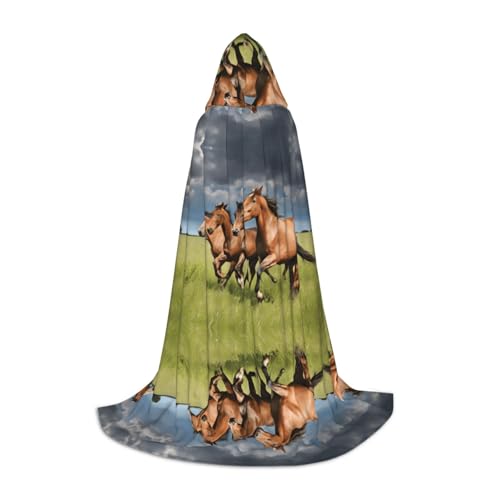 KFRXXZQB Kapuzenumhang mit Pferdemotiv, verstellbar, bedruckt, für Halloween, Schultheater und Kostüme, Größe S KFRXXZQB Kapuzenumhang mit Pferdemotiv, verstellbar, bedruckt, für Halloween, Schultheater und Kostüme, Größe S von KFRXXZQB