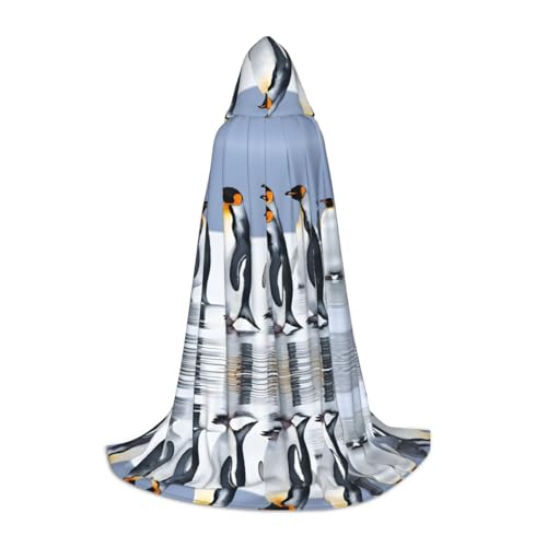 KFRXXZQB Kapuzenumhang mit Pinguin-Druck, verstellbar, bedruckt, für Halloween, Schultheater und Kostüme, Größe M von KFRXXZQB