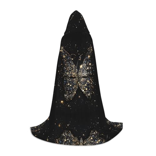 KFRXXZQB Kapuzenumhang mit Schmetterlings-Aufdruck, verstellbar, bedruckt, für Halloween, Veranstaltungen, Schultheater und Kostüme, Größe L von KFRXXZQB