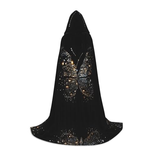 KFRXXZQB Kapuzenumhang mit Schmetterlings-Aufdruck, verstellbar, bedruckt, für Halloween, Veranstaltungen, Schultheater und Kostüme, Größe M von KFRXXZQB