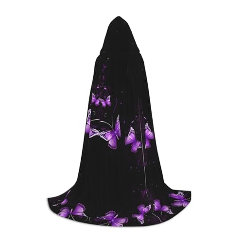 KFRXXZQB Kapuzenumhang mit Schmetterlings-Aufdruck, verstellbar, bedruckt, für Halloween, Veranstaltungen, Schultheater und Kostüme, Größe S von KFRXXZQB