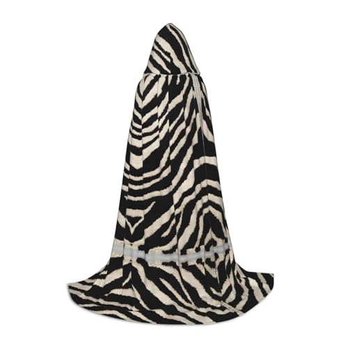 KFRXXZQB Kapuzenumhang mit Zebra-Tierdruck, verstellbarer bedruckter Umhang für Halloween, Schultheater und Kostüme, Größe L von KFRXXZQB