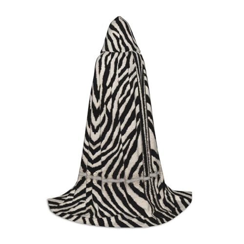 KFRXXZQB Kapuzenumhang mit Zebra-Tierdruck, verstellbarer bedruckter Umhang für Halloween, Schultheater und Kostüme, Größe S von KFRXXZQB