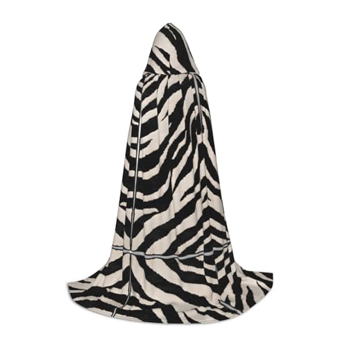 KFRXXZQB Kapuzenumhang mit Zebra-Tierdruck, verstellbarer bedruckter Umhang für Halloween, Schultheater und Kostüme, Größe S von KFRXXZQB