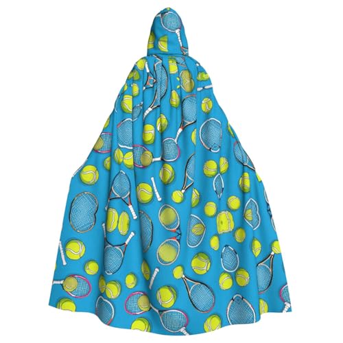 KFRXXZQB Lustiger Tennisschläger und Tennisbälle, bedruckter Halloween-Umhang für Erwachsene, verstellbarer Kapuzenumhang für Partys, Gothic-Events und Festivals, maschinenwaschbar KFRXXZQB Lustiger Tennisschläger und Tennisbälle, bedruckter Halloween-Umhang für Erwachsene, verstellbarer Kapuzenumhang für Partys, Gothic-Events und Festivals, maschinenwaschbar von KFRXXZQB