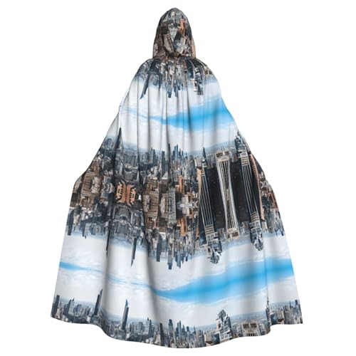 KFRXXZQB New York Fashion City – Erwachsenen-Halloween-Umhang – verstellbarer Kapuzenumhang für Partys, Gothic-Events und Festivals, maschinenwaschbar von KFRXXZQB