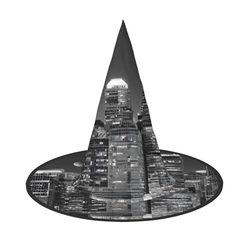 KFRXXZQB New York Gemälde, voller Druck, Halloween-Hut, verstaubare Hexen-Kopfbedeckung für Festivals, Larp und Partys, 1 Stück von KFRXXZQB