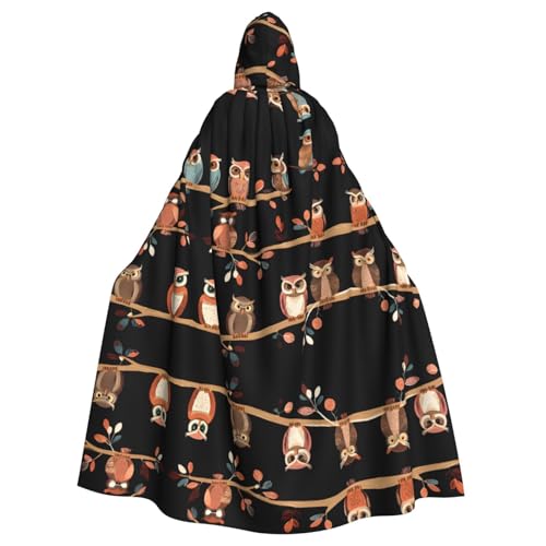 KFRXXZQB Niedlicher brauner Halloween-Umhang mit Cartoon-Eulen – verstellbarer Kapuzenumhang für Partys, Gothic-Events und Festivals, maschinenwaschbar KFRXXZQB Niedlicher brauner Halloween-Umhang mit Cartoon-Eulen – verstellbarer Kapuzenumhang für Partys, Gothic-Events und Festivals, maschinenwaschbar von KFRXXZQB