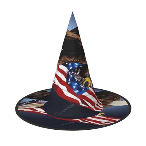 KFRXXZQB Nordglatzenadler, Halloween-Hut, volle Abdeckung, verstaubare Hexe, Kopfbedeckung für Festivals, Larp und Partys, 2 Stück von KFRXXZQB