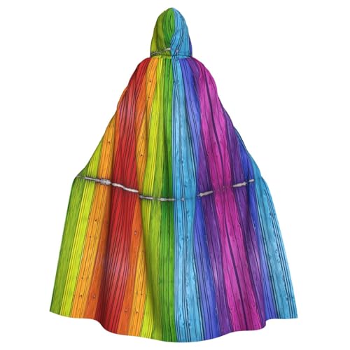 KFRXXZQB Regenbogenfarbener Holzhintergrund – Druck für Erwachsene, Halloween-Umhang – verstellbarer Kapuzenumhang für Partys, Gothic-Veranstaltungen und Festivals, maschinenwaschbar KFRXXZQB Regenbogenfarbener Holzhintergrund – Druck für Erwachsene, Halloween-Umhang – verstellbarer Kapuzenumhang für Partys, Gothic-Veranstaltungen und Festivals, maschinenwaschbar von KFRXXZQB