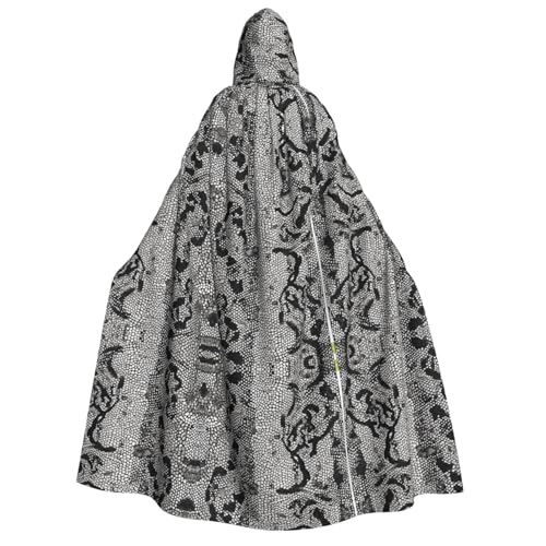 KFRXXZQB Schwarz-weißer Halloween-Umhang mit Schlangenhaut-Aufdruck für Erwachsene, Gothic-Umhang für Festivals, Larp-Events und Motto-Partys, mit maschinenwaschbarem Stoff KFRXXZQB Schwarz-weißer Halloween-Umhang mit Schlangenhaut-Aufdruck für Erwachsene, Gothic-Umhang für Festivals, Larp-Events und Motto-Partys, mit maschinenwaschbarem Stoff von KFRXXZQB