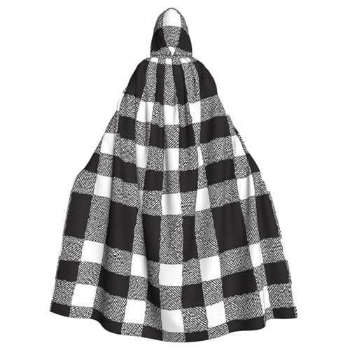 KFRXXZQB Schwarz-weißes Karomuster – Halloween-Umhang für Erwachsene – verstellbarer Kapuzenumhang für Partys, Gothic-Events und Festivals, maschinenwaschbar KFRXXZQB Schwarz-weißes Karomuster – Halloween-Umhang für Erwachsene – verstellbarer Kapuzenumhang für Partys, Gothic-Events und Festivals, maschinenwaschbar von KFRXXZQB