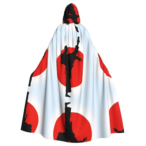 KFRXXZQB Taekwondo-Design – bedruckter Halloween-Umhang für Erwachsene – verstellbarer Kapuzenumhang für Partys, Gothic-Events und Festivals, maschinenwaschbar von KFRXXZQB