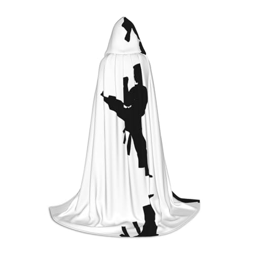 KFRXXZQB Taekwondo Martial Arts Kapuzenumhang für Jugendliche, verstellbar, bedruckt, für Halloween, Veranstaltungen, Schultheater und Kostüme, Größe S von KFRXXZQB