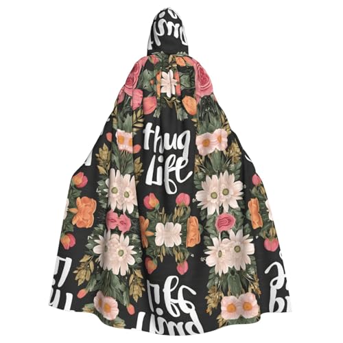 KFRXXZQB Thug Life Halloween-Umhang mit Blumenaufdruck, für Erwachsene, verstellbarer Kapuzenumhang für Partys, Gothic-Events und Festivals, maschinenwaschbar KFRXXZQB Thug Life Halloween-Umhang mit Blumenaufdruck, für Erwachsene, verstellbarer Kapuzenumhang für Partys, Gothic-Events und Festivals, maschinenwaschbar von KFRXXZQB