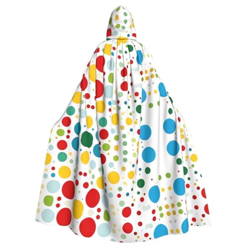 KFRXXZQB Twister Polka Dots-Print Halloween-Umhang für Erwachsene, verstellbarer Kapuzenumhang für Partys, Gothic-Events und Festivals, maschinenwaschbar KFRXXZQB Twister Polka Dots-Print Halloween-Umhang für Erwachsene, verstellbarer Kapuzenumhang für Partys, Gothic-Events und Festivals, maschinenwaschbar von KFRXXZQB