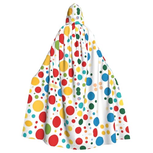 KFRXXZQB Twister Polka Dots-Print Halloween-Umhang für Erwachsene, verstellbarer Kapuzenumhang für Partys, Gothic-Events und Festivals, maschinenwaschbar von KFRXXZQB