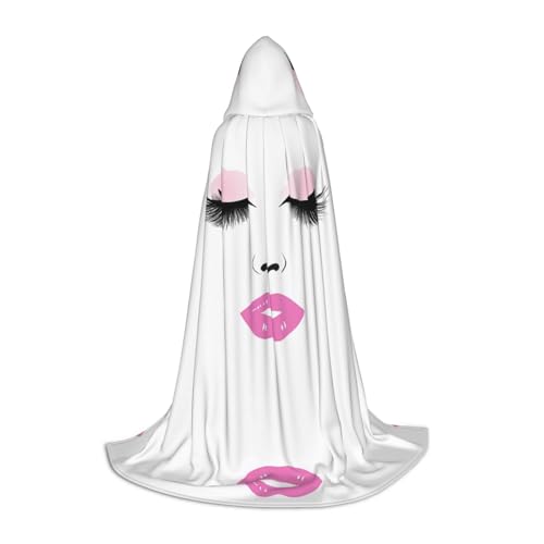 KFRXXZQB Wimpernlippen-Umhang mit Kapuze, verstellbar, bedruckt, für Halloween, Schultheater und Kostüme, Größe S von KFRXXZQB