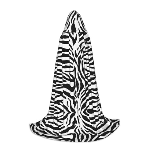KFRXXZQB Zebra Prints Kapuzenumhang für Jugendliche, verstellbarer bedruckter Umhang für Halloween-Events, Schultheater und Kostüme, Größe L von KFRXXZQB
