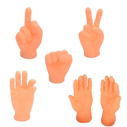KGDUYC 8 Stück Kleine Hände- Hände Fingerpuppen- Fingerpuppe Lustige Gummi Mini Hände für Finger Spiel Streich Spielzeug Tiny Hands Set für Halloween Spielparty, Neuheitsspaß für Katze/Kinder von KGDUYC