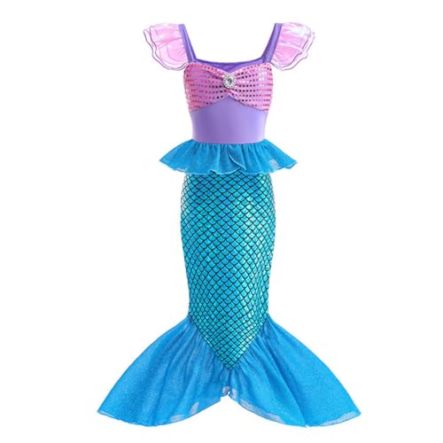 KGDUYC Dress for Kids & Toddlers,Kleine Meerjungfrau-Kostüm, Prinzessinnenkleid, Meerjungfrauenkleid, geeignet für Mädchen-Geburtstagsfeiern, geeignet für Mädchen mit einer Körpergröße von 120–130 cm von KGDUYC