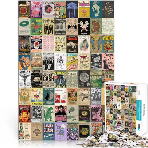 1000 Pieces Jigsaws Adults Puzzles Gifts “Retro Stitching Poster” Made of Cardboard,Suitable for Ages 14 and up Each Piece is Unique - Fun and challenging Game for The Whole Family Birthday Present。 1000 Pieces Jigsaws Adults Puzzles Gifts “Retro Stitching Poster” Made of Cardboard,Suitable for Ages 14 and up Each Piece is Unique - Fun and challenging Game for The Whole Family Birthday Present。 von KGUHVFTK