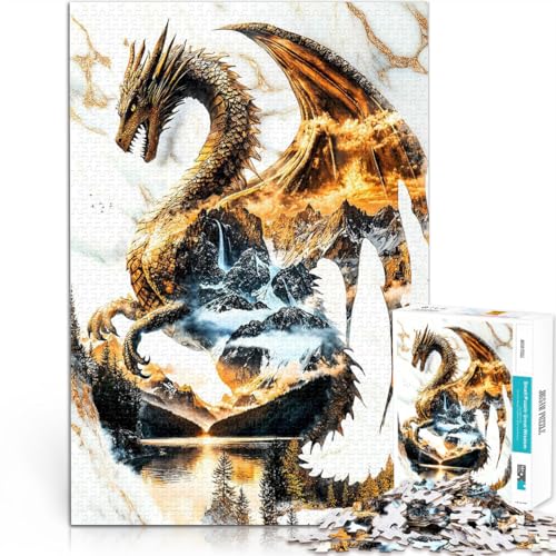 1000-Teile-Puzzle für Erwachsene “Drache der Ewigen Morgenröte” Aus Karton，für 14+ Lernspiel für Familien Geschenkideen。Größe：26x38cm/10.2x14.9Zoll von KGUHVFTK