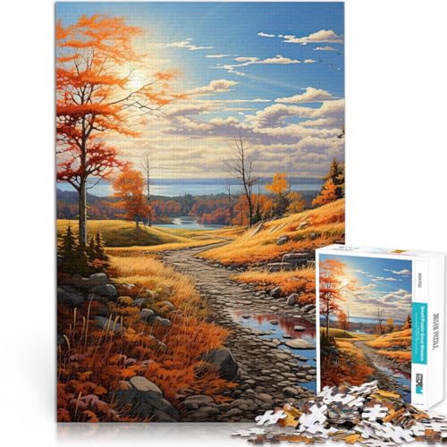 1000-Teile-Puzzle für Erwachsene “ Herbstlandschaft” Aus Holz，ab 14 Jahren Dekomprimierendes intellektuelles Lernspielzeug Angeboten als Geschenk für die ganze Familie。Größe：50x75cm/19.6x29.5Zoll von KGUHVFTK