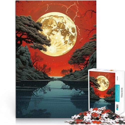1000-Teile-Puzzle für Erwachsene “ Nachtansicht” Aus Holz，Geeignet für Personen ab 14 Jahren Spielzeug Lernspiele Antistress Geburtstags- und einzigartige Geschenke。Größe：50x75cm/19.6x29.5Zoll von KGUHVFTK