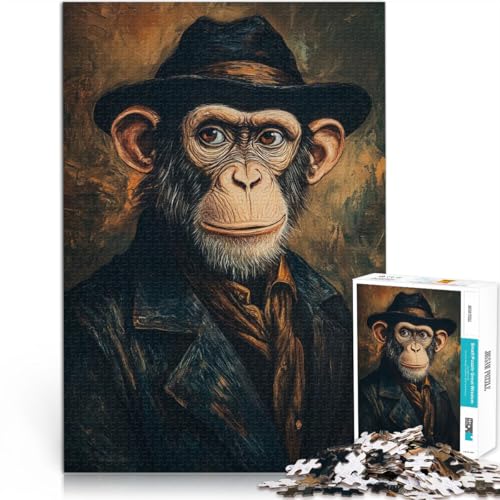 1000-Teile-Puzzle für Erwachsene “Schimpanse mit Hut” Aus Karton,ab 14 Jahren Pädagogisches Lernspielzeug Familienspiele tolles Geschenk。Größe:38x52cm/14.9x20.4Zoll 1000-Teile-Puzzle für Erwachsene “Schimpanse mit Hut” Aus Karton,ab 14 Jahren Pädagogisches Lernspielzeug Familienspiele tolles Geschenk。Größe:38x52cm/14.9x20.4Zoll von KGUHVFTK