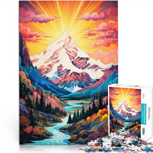 1000-Teile-Puzzle für Erwachsene “ Sommerberge Kunst” Aus Karton，für Kinder ab 14 Jahren Herausforderungsspielzeug Lernspiel zum Geburtstag und Weihnachten。Größe：38x52cm/14.9x20.4Zoll von KGUHVFTK