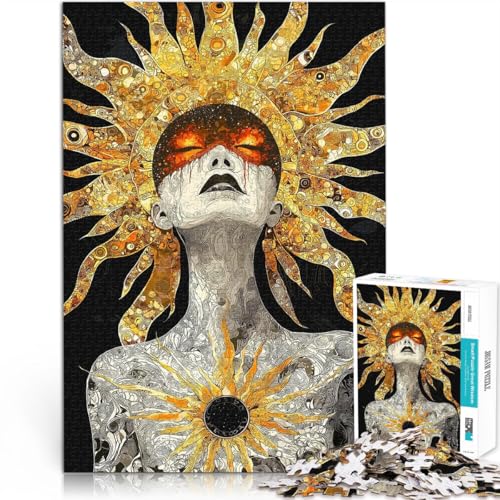 1000-Teile-Puzzle für Erwachsene “Sonnengöttin Digitale Kunst” Aus Karton，ab 14 Jahren Intellektuelles Spiel Geschenk - Herausforderndes Spiel。Größe：26x38cm/10.2x14.9Zoll von KGUHVFTK