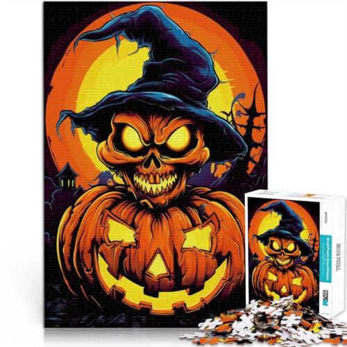 1000-Teile-Puzzle für Erwachsene und Jugendliche “Gruseliges Halloween” Aus Karton，für 14+ Spielzeug Geschenke für Freunde und Familie。Größe：26x38cm/10.2x14.9Zoll von KGUHVFTK