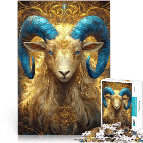 1000-Teile-Puzzle für Erwachsene und Jugendliche “Schafkopfkunst” Aus Holz，für und ab 14 Jahren Spielzeug Lernspiele Antistress Weihnachtsspiel Geschenke。Größe：50x75cm/19.6x29.5Zoll von KGUHVFTK