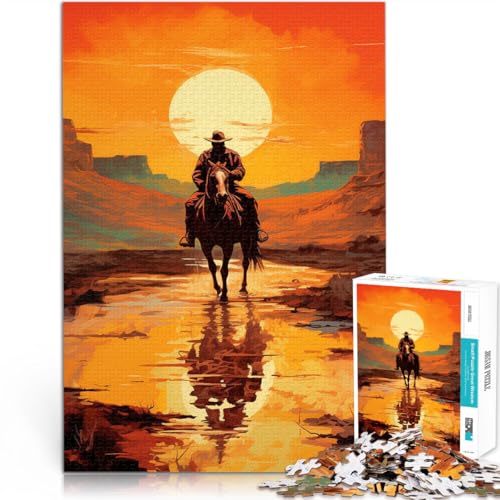 1000-Teile-Puzzle für Teenager “Cowboy-Sonnenuntergang” Aus Karton,ab 14 Jahren Lustige Spiele Künstlersammlung, Bildende Kunst。Größe:38x52cm/14.9x20.4Zoll 1000-Teile-Puzzle für Teenager “Cowboy-Sonnenuntergang” Aus Karton,ab 14 Jahren Lustige Spiele Künstlersammlung, Bildende Kunst。Größe:38x52cm/14.9x20.4Zoll von KGUHVFTK