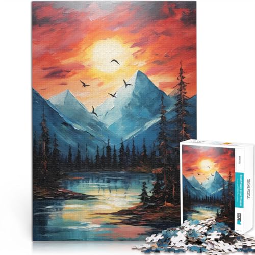 1000-Teile-Puzzle für Teenager “ Sommerberge Kunst” Aus Holz，ab 14 Jahren Schönes DesignspielSchönes Designspiel Angeboten als Geschenk für die ganze Familie。Größe：50x75cm/19.6x29.5Zoll von KGUHVFTK