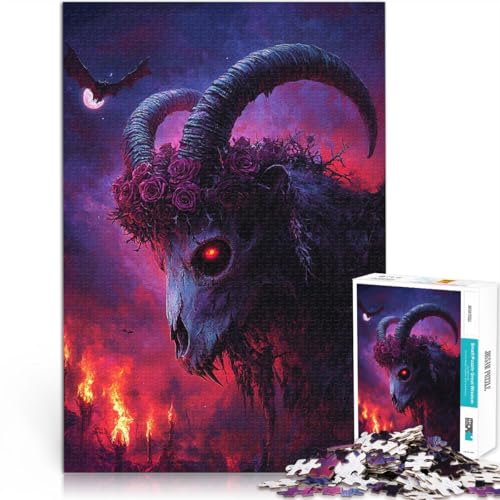 1000-Teile-Puzzle für Teenager “Teufelsziege” Aus Karton，ab 14 Jahren Familienaktivitäten Geschenk - Herausforderndes Spiel。Größe：26x38cm/10.2x14.9Zoll von KGUHVFTK