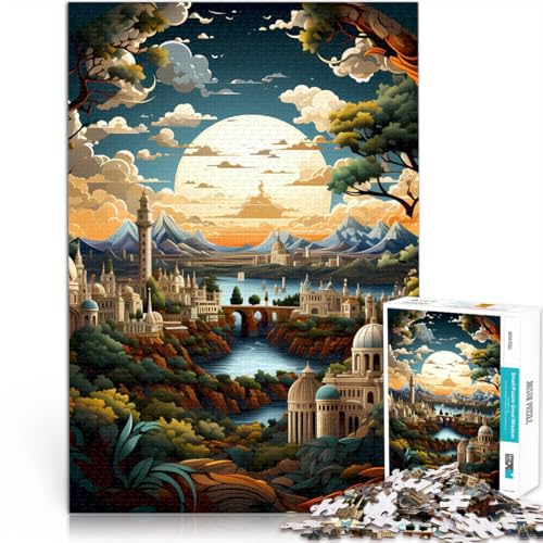 1000-Teile-Puzzles für Erwachsene “ Landschaftskunst” Aus Holz，ab 14 Jahren DIY-Spielzeug Geschenke für Freunde und Familie。Größe：50x75cm/19.6x29.5Zoll von KGUHVFTK