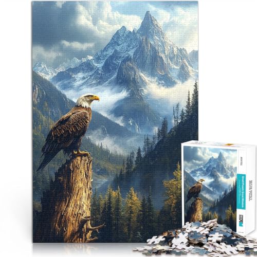 1000-teilige Puzzles für Erwachsene “Adler auf Berggipfel” Aus Karton，für 14+ Spielzeug Es eignet ganze Familie。Größe：26x38cm/10.2x14.9Zoll von KGUHVFTK