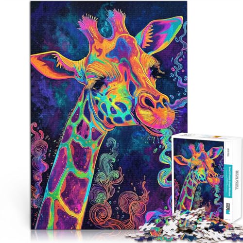 1000-teilige Puzzles für Erwachsene “Gelato Giraffe” Aus Karton，Geeignet für Personen ab 14 Jahren Herausforderungsspielzeug Lernspiel zum Geburtstag und Weihnachten。Größe：38x52cm/14.9x20.4Zoll von KGUHVFTK