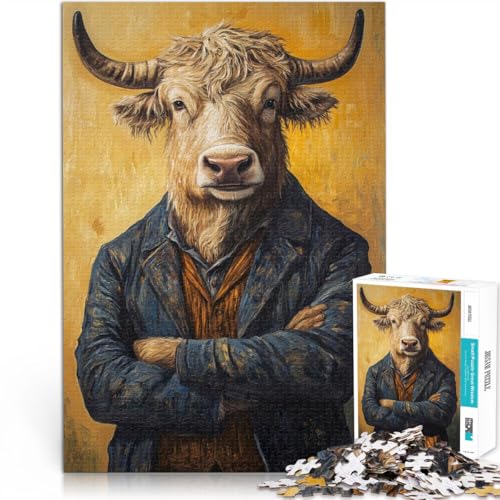 1000-teilige Puzzles für Erwachsene “Gemälde „Stier im Anzug“” Aus Karton,Geeignet für Kinder ab 14 Jahren Verbessern Sie Ihr Gedächtnis Geschenkideen。Größe:38x52cm/14.9x20.4Zoll 1000-teilige Puzzles für Erwachsene “Gemälde „Stier im Anzug“” Aus Karton,Geeignet für Kinder ab 14 Jahren Verbessern Sie Ihr Gedächtnis Geschenkideen。Größe:38x52cm/14.9x20.4Zoll von KGUHVFTK