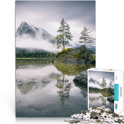 1000-teilige Puzzles für Erwachsene “Regenmorgen am Hintersee” Aus Karton，ab 14 Jahren Entspannende Spiele Geschenk - Herausforderndes Spiel。Größe：26x38cm/10.2x14.9Zoll von KGUHVFTK