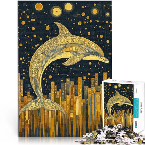 1000-teilige Puzzles für Erwachsene und Jugendliche “Goldene Delfinkunst” Aus Karton,ab 14 Jahren Quizspiel Kunstwerk Geschenk。Größe:38x52cm/14.9x20.4Zoll 1000-teilige Puzzles für Erwachsene und Jugendliche “Goldene Delfinkunst” Aus Karton,ab 14 Jahren Quizspiel Kunstwerk Geschenk。Größe:38x52cm/14.9x20.4Zoll von KGUHVFTK